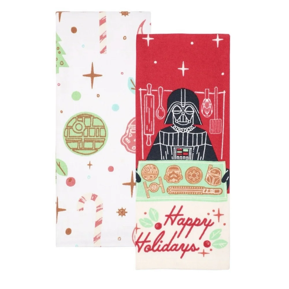 DISNEY STAR WARS DARTH VADER 2 PIECE HOLIDAY TOWEL SET: NEW WITH TAGS